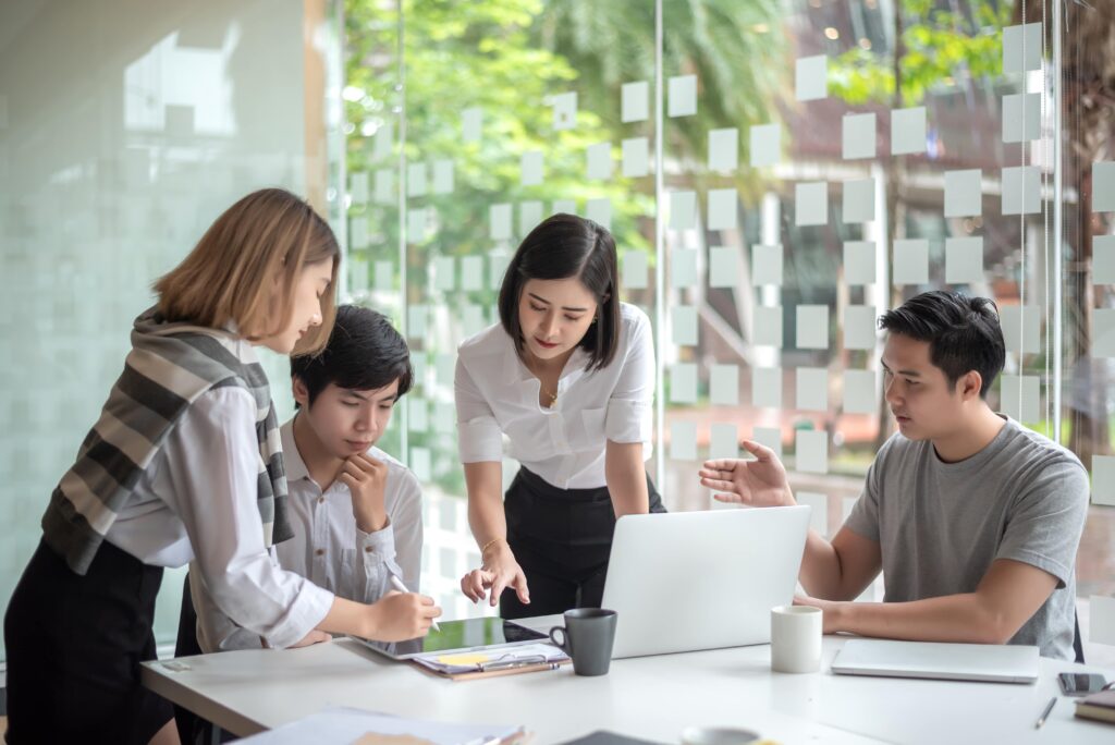 coporate people in a office